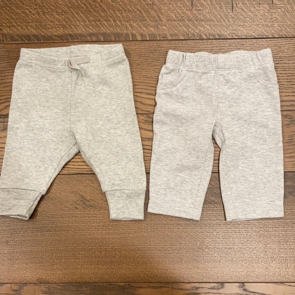 0-3 month baby Gap & Carter’s gray pants